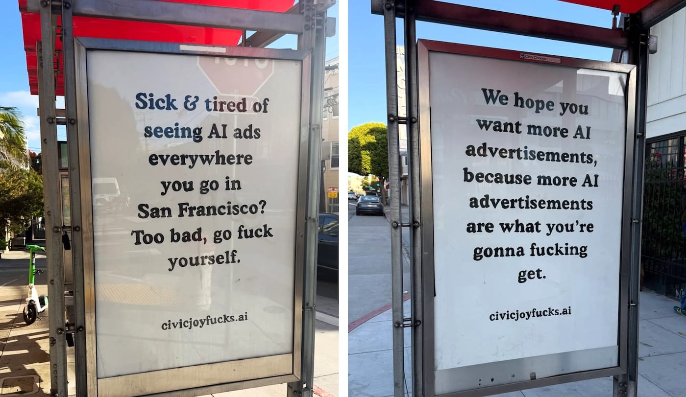 San Francisco Artists Fight AI Ad Blitz With Profane Guerrilla Posters — SFist