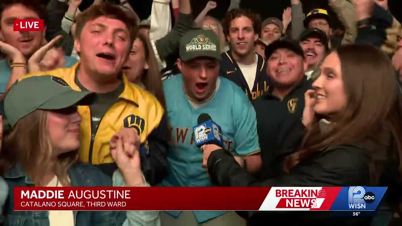 WATCH: Brewers fans react to winning Game 1 of the World Series — WISN 12 Milwaukee, San Francisco Sports news